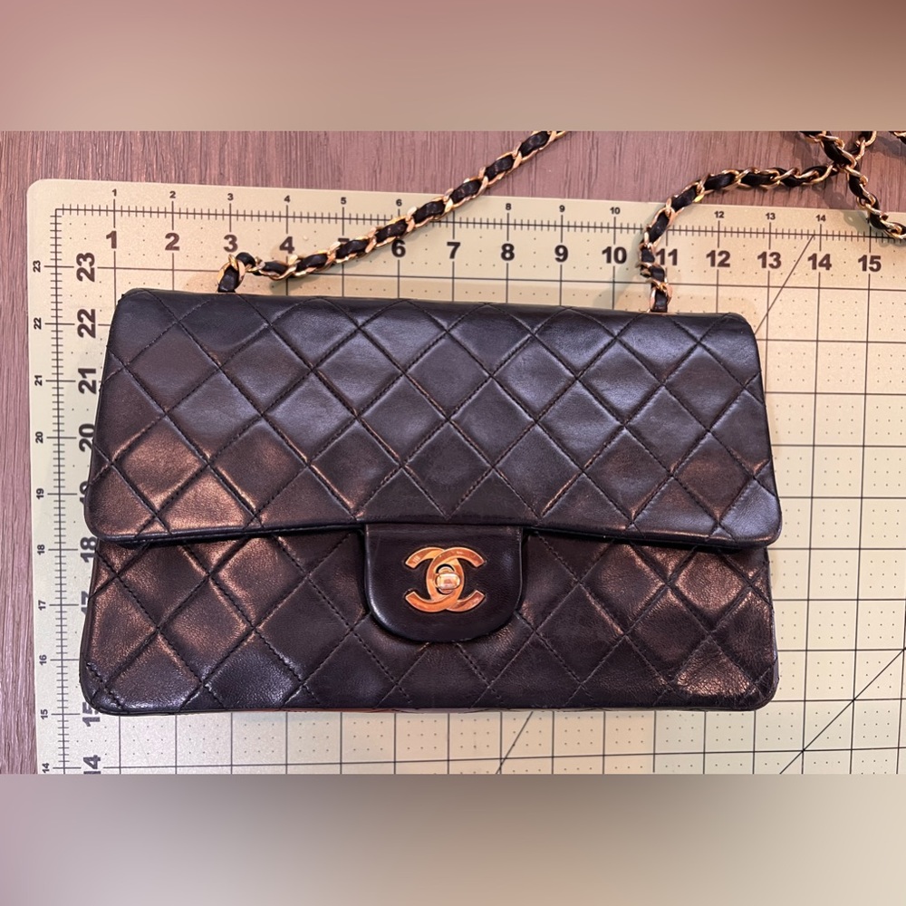 Chanel quilted lamb skin double-flap bag